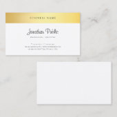 手書きスクリプトテンプレートモダンエレガント金ゴールド 名刺 (正面/裏面)