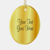 手書きスクリプトテンプレート金ゴールド検索トレンディー セラミックオーナメント (右)