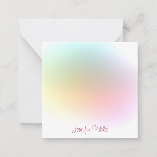 手書きスクリプトトレンディーカラフルテンプレート ノートカード (正面)