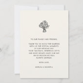 手書きスクリプトトレンディー結婚の写真 サンキューカード (裏面)