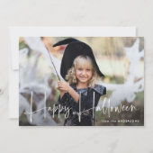 手書きスクリプトハッピーハローウィン写真 シーズンカード (正面)