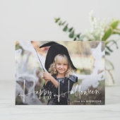 手書きスクリプトハッピーハローウィン写真 シーズンカード (スタンド正面)