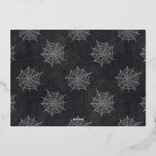 手書きスクリプトハッピーハローウィン写真 箔シーズンカード (裏面)