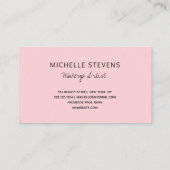 手書きスクリプトバラ金ゴールドブラックメイクアップアーティスト 名刺 (裏面)