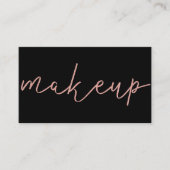 手書きスクリプトバラ金ゴールドブラックメイクアップアーティスト 名刺 (正面)