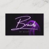 手書きスクリプトパープルネオン編み 名刺 (正面)