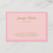 手書きスクリプトピンク金ゴールドシックテンプレート モダン 名刺 (裏面)