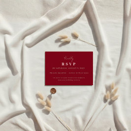 手書きスクリプトピンク&レッドカスタムウェディング 出欠カード