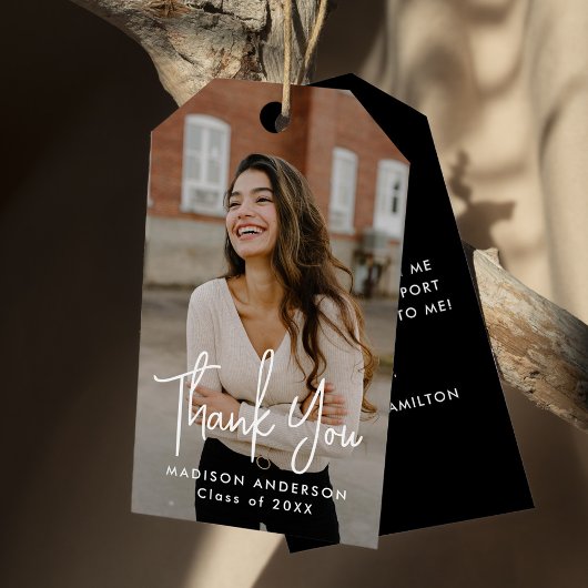 手書きスクリプトフォト卒業ありがとう ギフトタグ