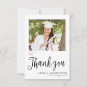 手書きスクリプトフォト卒業サンキューカード サンキューカード (正面)