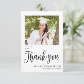 手書きスクリプトフォト卒業サンキューカード サンキューカード (スタンド正面)