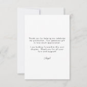 手書きスクリプトフォト卒業サンキューカード サンキューカード (裏面)