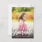 手書きスクリプトフォト卒業パーティー 招待状 (正面)