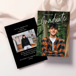 手書きスクリプトフォト卒業 招待状