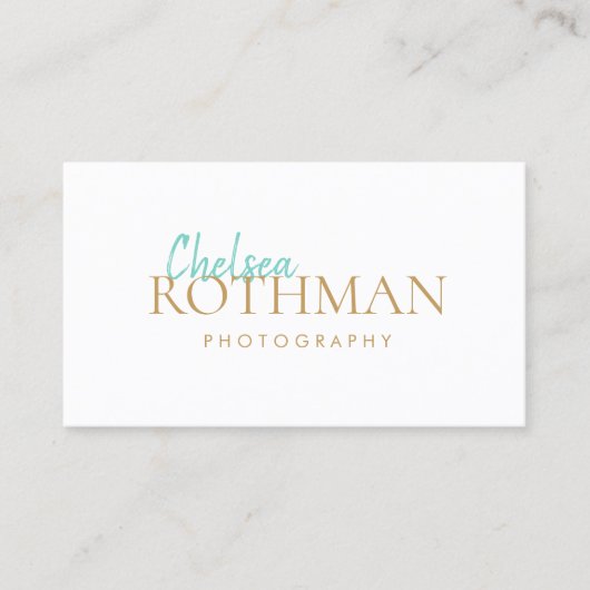 手書きスクリプトフォントシンプル白 名刺 (正面)