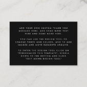 手書きスクリプトブラックミニサンキューカード 名刺 (裏面)