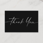 手書きスクリプトブラックミニサンキューカード 名刺 (正面)