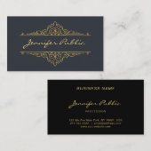 手書きスクリプトプロフェッショナルエレガントプレーン 名刺 (正面/裏面)