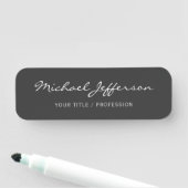 手書きスクリプトプロフェッショナルグレー 名札 (インサイチュ)