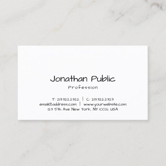 手書きスクリプトプロフェッショナルテンプレートクラシック 名刺 (正面)