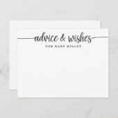手書きスクリプトベビーアドバイスとウィッシュズカード ポストカード (正面/裏面)