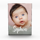 手書きスクリプトベビーガール名縦写真 フォトブロック (正面)