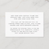 手書きスクリプトホワイトミニサンキューカード 名刺 (裏面)