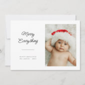 手書きスクリプトメリーすべてベビー写真 シーズンカード (正面)