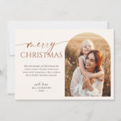 手書きスクリプトメリークリスマスアーチ写真 シーズンカード (正面)