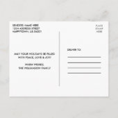 手書きスクリプトメリークリスマスファミリーフォト ポストカード (裏面)