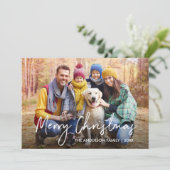 手書きスクリプトメリークリスマスフォトクラフト シーズンカード (スタンド正面)