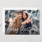 手書きスクリプトメリークリスマスフォト シーズンカード (正面/裏面)