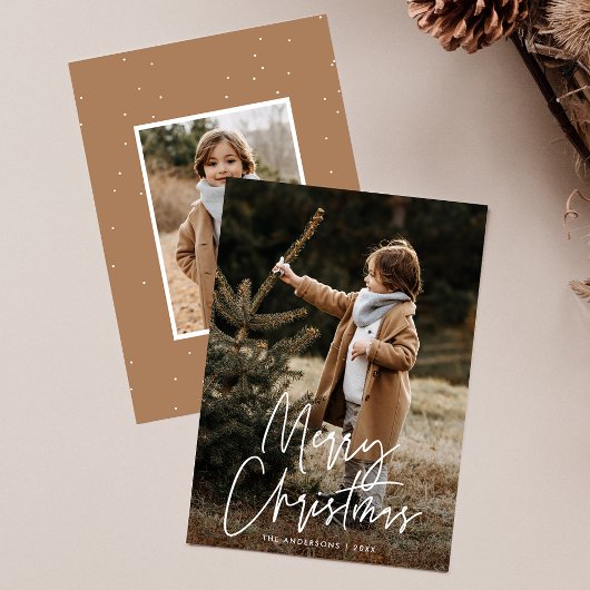 手書きスクリプトメリークリスマス2写真 シーズンカード
