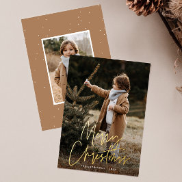 手書きスクリプトメリークリスマス2写真 箔シーズンカード