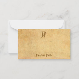 手書きスクリプトモノグラムクラシックヴィンテージルック ノートカード