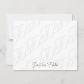 手書きスクリプトモノグラムミニマルシンプルリスト ノートカード (正面)