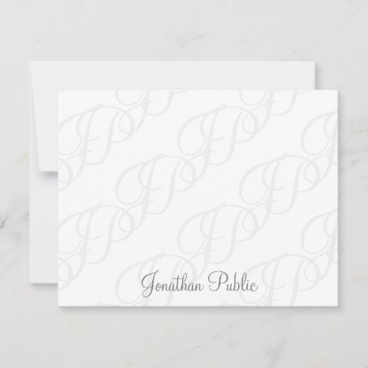 手書きスクリプトモノグラムミニマルシンプルリスト ノートカード (正面)