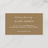 手書きスクリプトラグジュアリーメタリックホームデコレーター 名刺 (裏面)