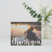 手書きスクリプト写真結婚のサンキューカード サンキューカード (スタンド正面)