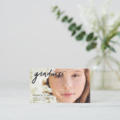 手書きスクリプト写真院生 名刺 (スタンド正面)