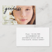 手書きスクリプト写真院生 名刺 (正面/裏面)