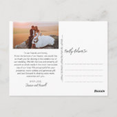 手書きスクリプト写真 ウェディング サンクスカード ポストカード (裏面)