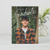 手書きスクリプト写真 卒業 案内状 (スタンド正面)