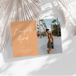 手書きスクリプト卒業おめでとうカード 案内状