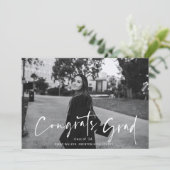 手書きスクリプト卒業発表カード 案内状 (スタンド正面)