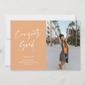 手書きスクリプト卒業発表カード 案内状 (正面)