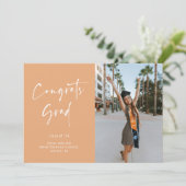 手書きスクリプト卒業発表カード 案内状 (スタンド正面)