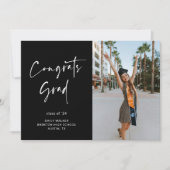 手書きスクリプト卒業発表カード 案内状 (正面)