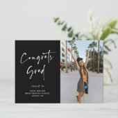 手書きスクリプト卒業発表カード 案内状 (スタンド正面)