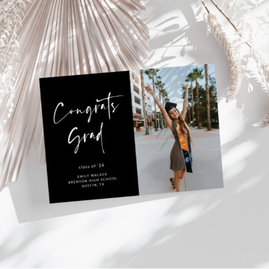 手書きスクリプト卒業発表カード 案内状